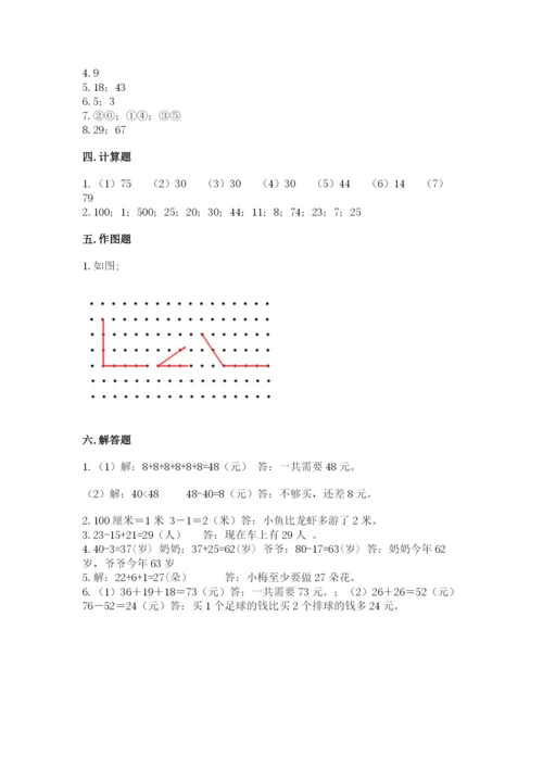 2022人教版二年级上册数学期中测试卷及完整答案【考点梳理】.docx