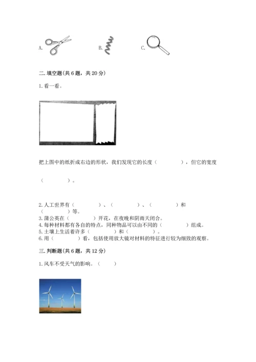 教科版二年级上册科学期末测试卷及答案（精品）.docx