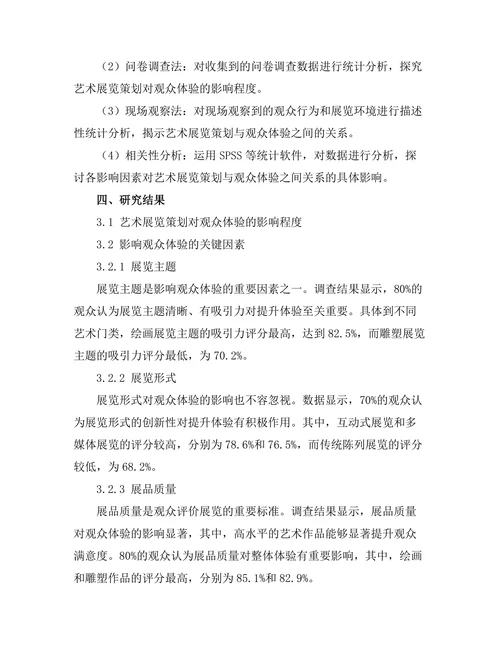 艺术展览策划对观众体验的影响