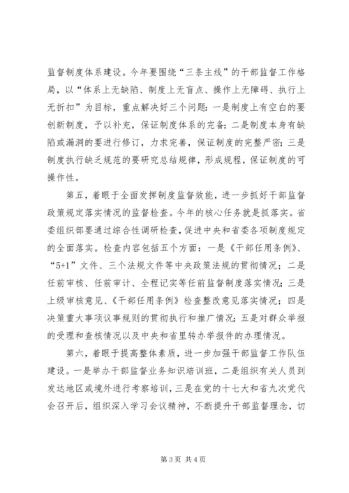 省干部监督工作计划.docx