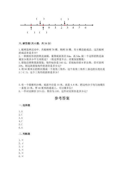 北师大版六年级下册数学期末测试卷（研优卷）.docx