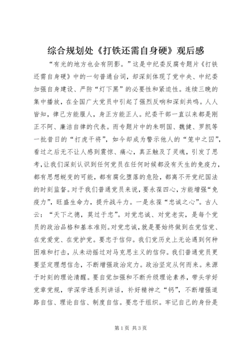 综合规划处《打铁还需自身硬》观后感.docx