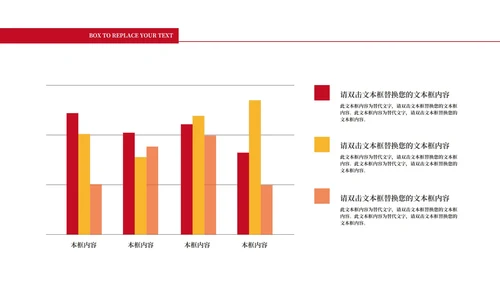 红色简约风扁平化季度总结PPT模板