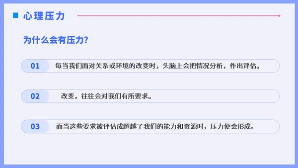 蓝色插画风职场减压调节心理压力通用培训PPT