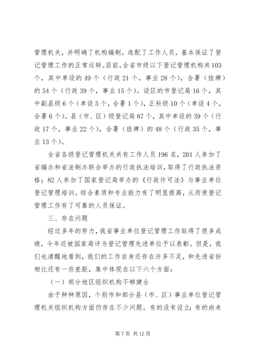 事业单位登记管理执法检查总结.docx