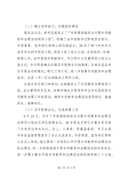 市道德领域突出问题治理情况汇报.docx