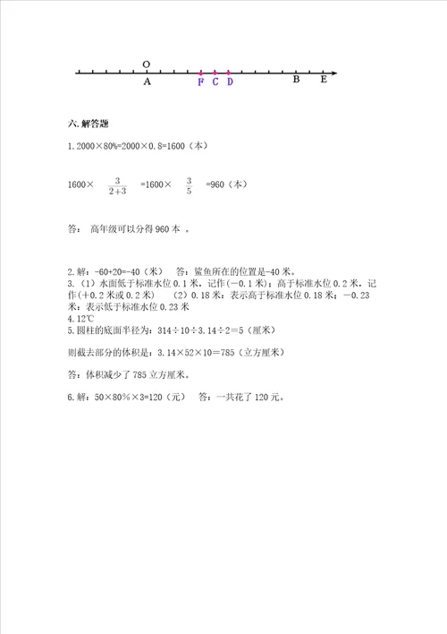 冀教版数学六年级下册期末综合素养提升题及参考答案考试直接用