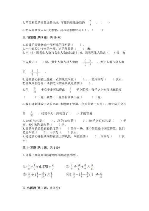 人教版六年级上册数学期末测试卷（a卷）word版.docx