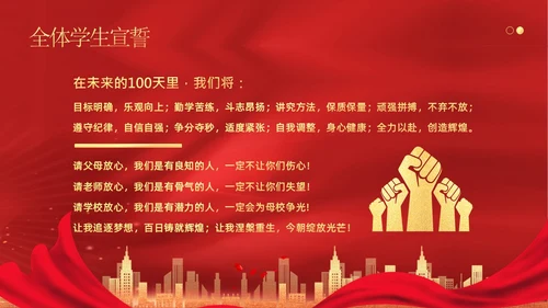 高考倒计时100天高考百日冲刺誓师大会PPT课件高考百日誓师大会