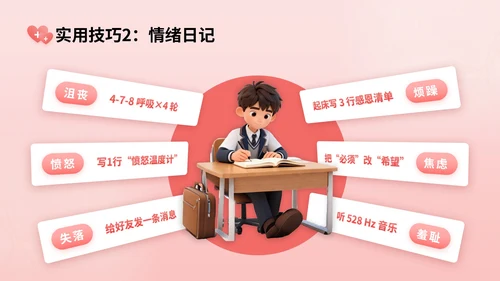 玫瑰红3D立体风校园心理健康宣传活动讲座PPT模版