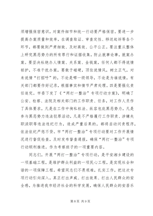 市两打一整治专项行动领导讲话稿.docx