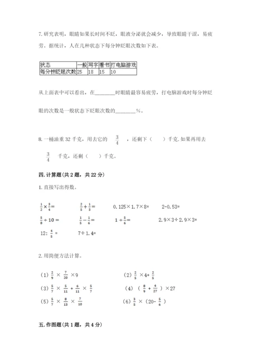 人教版六年级上册数学期末测试卷（达标题）word版.docx
