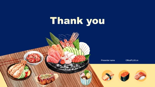 蓝黄色餐饮美食营销策划PPT主题