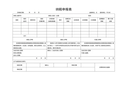 综合纳税申报表