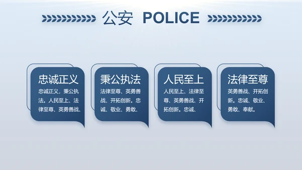 蓝色大气公安警察年度工作计划动态PPT