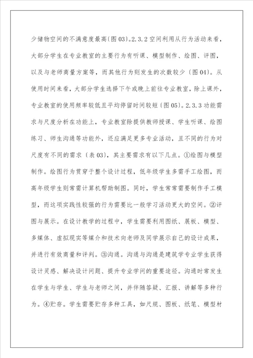 建筑学专业学习空间模式分析