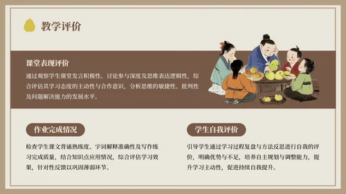 棕色中国风孔融让梨语文课件PPT模板