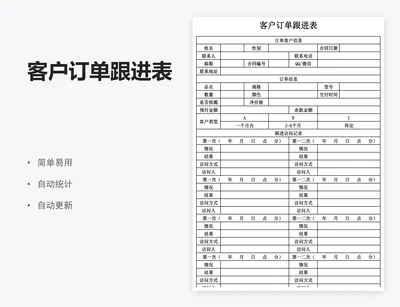 客户订单跟进表