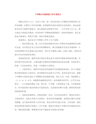 精编之下学期九年级班级工作计划范文.docx