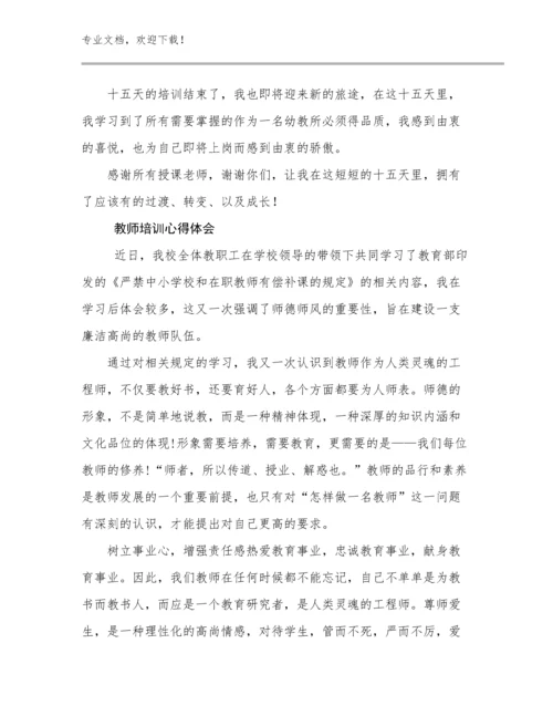 2024教师培训心得体会优选范文30篇.docx