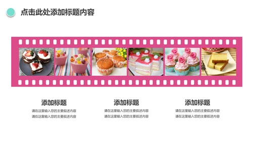 唯美小蛋糕点心美食ppt动态模板