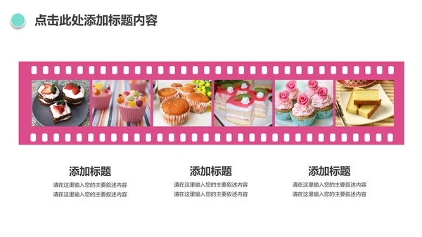 唯美小蛋糕点心美食ppt动态模板