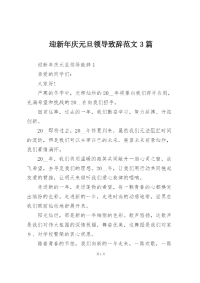 迎新年庆元旦领导致辞范文3篇.docx