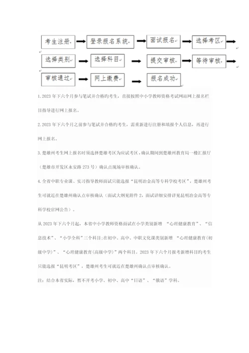 2023年云南教师资格证面试公告.docx