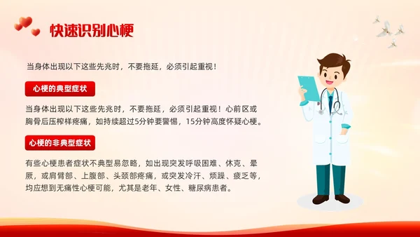 红色简约中国1120心梗救治日PPT模板宣传PPT动态PPT..