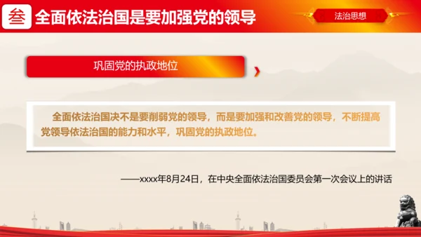 全面依法治国的领导法治思想ppt模板