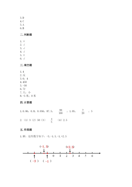 德保县六年级下册数学期末测试卷精编答案.docx