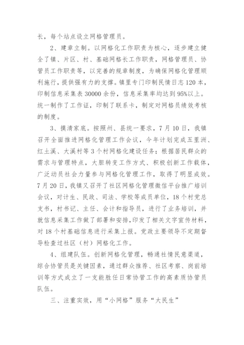 乡镇网格化工作开展情况汇报.docx