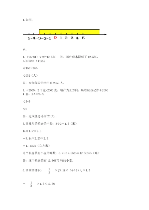河南省平顶山市六年级下册数学期末测试卷附答案（达标题）.docx