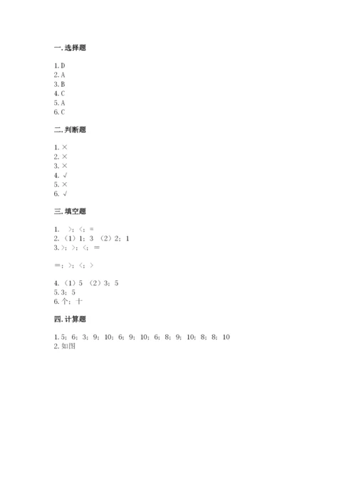 北师大版一年级上册数学期中测试卷及参考答案（轻巧夺冠）.docx