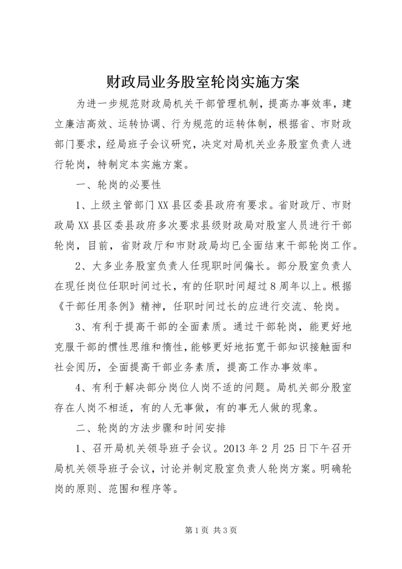 财政局业务股室轮岗实施方案.docx