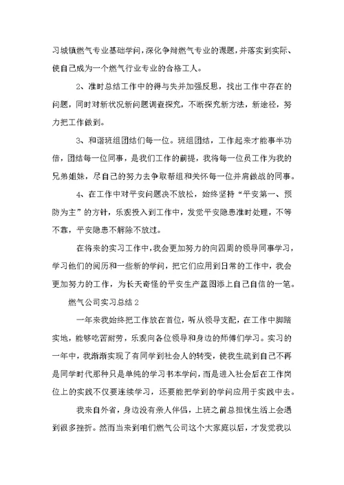 燃气公司实习总结（3篇）