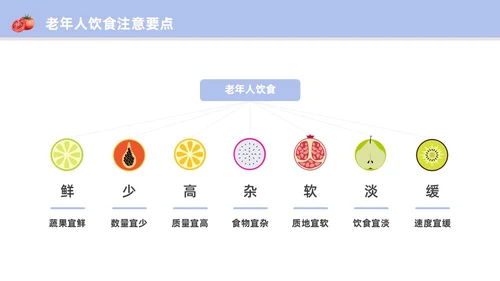 浅蓝色水彩简约插画老年健康饮食科普宣传PPT老年健康宣传周