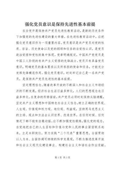 强化党员意识是保持先进性基本前提 (2).docx