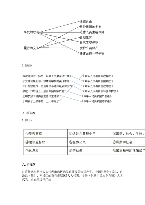 2022部编版六年级上册道德与法治期末测试卷精品巩固