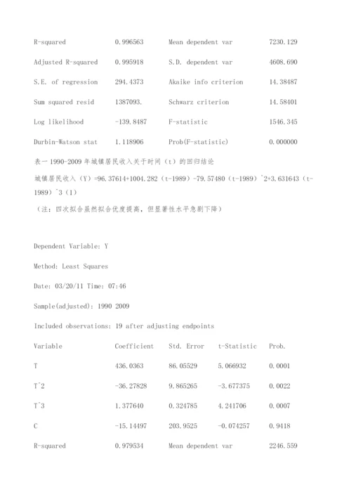 城乡收入差距扩大实证分析及对策探析-回归分析.docx