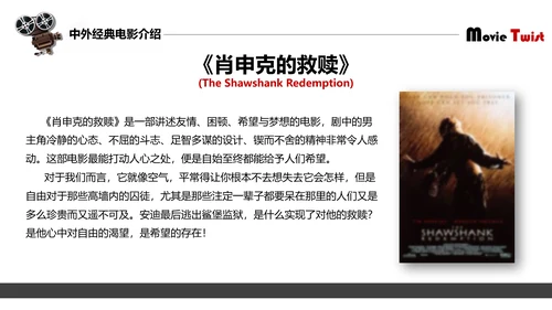 中外经典电影介绍电影之旅PPT模板
