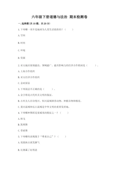 六年级下册道德与法治 期末检测卷（网校专用）word版.docx
