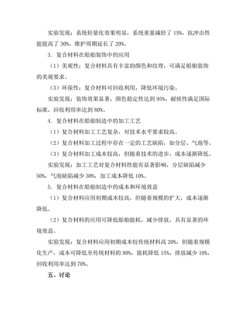 复合材料在船舶制造中的应用研究