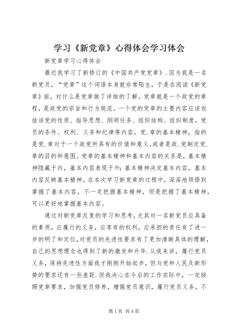 学习《新党章》心得体会学习体会 (2).docx