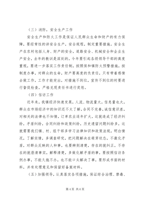 乡镇社会治安综合治理安排意见.docx