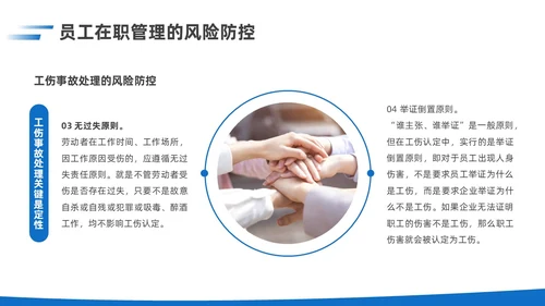 简约蓝色实拍风企业用工风险防范企业员工PPT课件