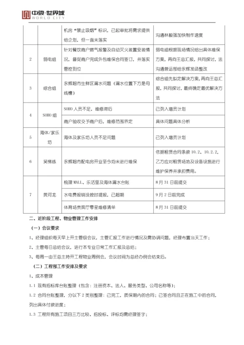 工程物业周例会会议纪要.docx