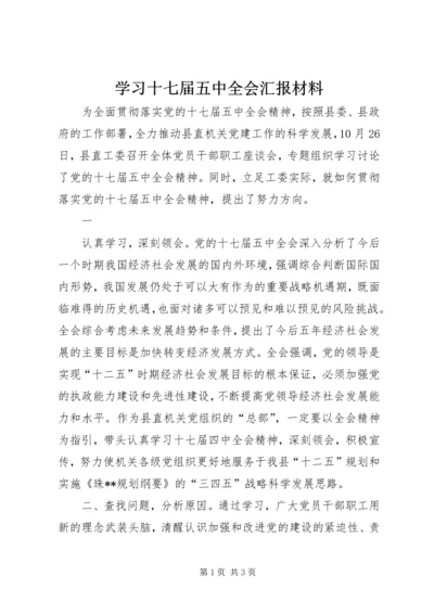 学习十七届五中全会汇报材料 (2).docx