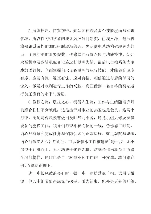 员工试用期工作总结