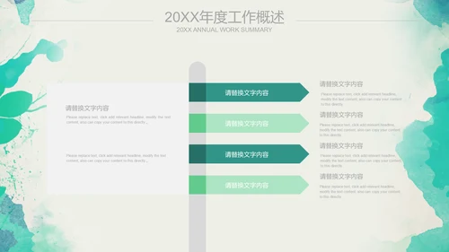 绿色水墨商务报告通用PPT模板